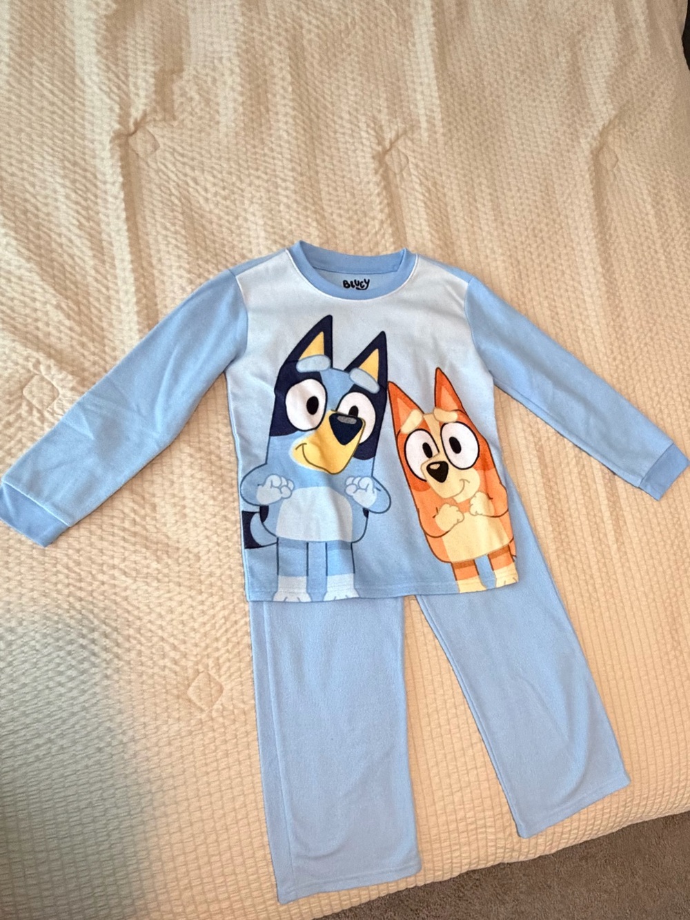 New - HUE Light Blue Bluey Character Kids Pajama Set